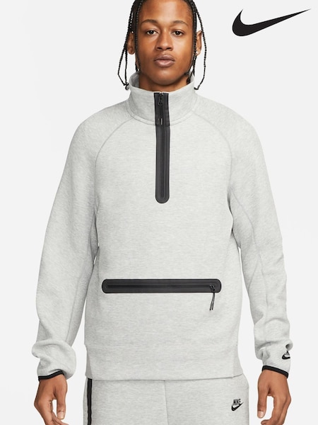 Nike Grey Tech Fleece Half Zip Sweatshirt (D60349) | €50