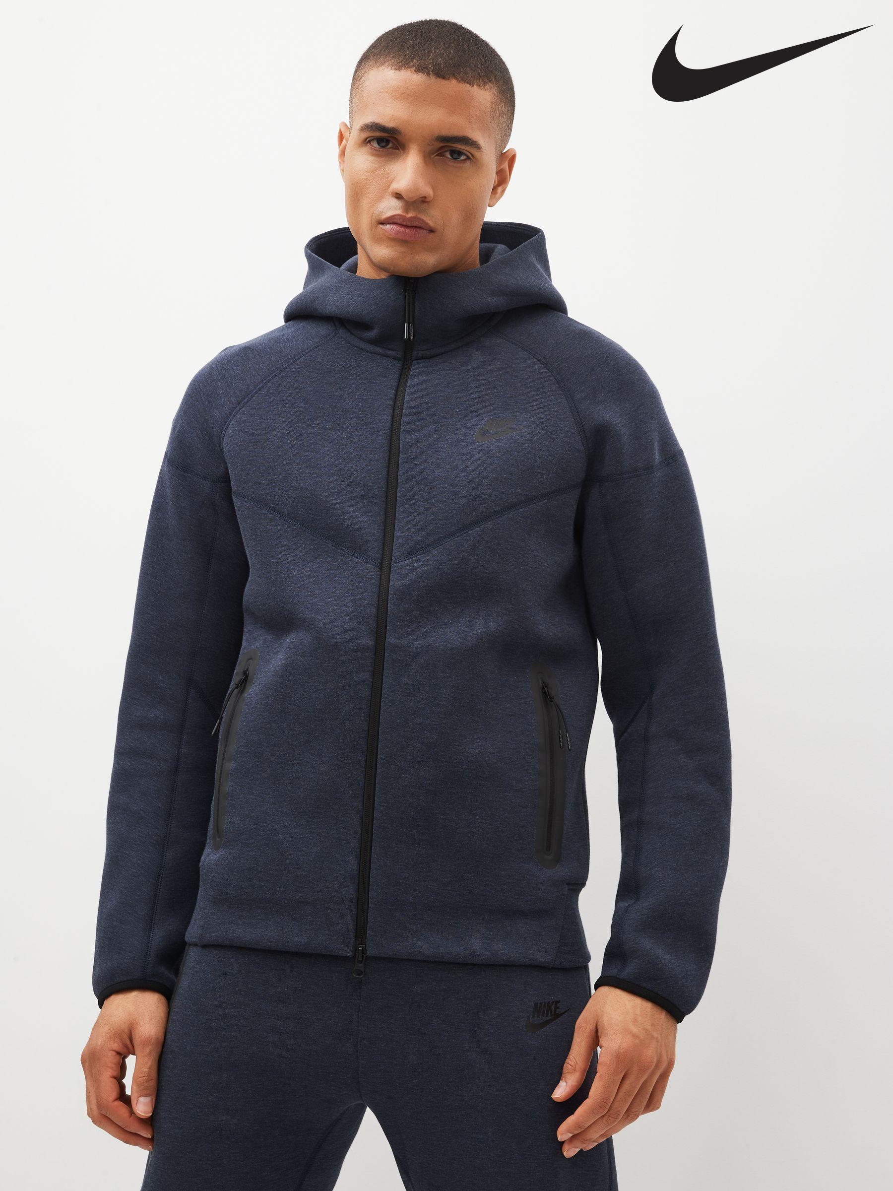 Nike navy blue zip up hot sale
