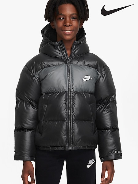 Nike Black/Grey ThermaFIT Water Repellent Padded Hooded Coat (D60372) | €70