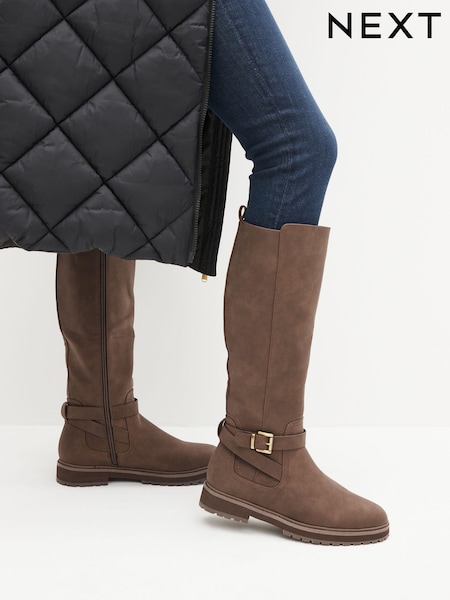 Braun - Forever Comfort® Buckle Detail Knee High Boots (D60698) | 17 €