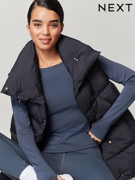 Charcoal Grey Padded Gilet with Clasp Detail (D60699) | €32.50