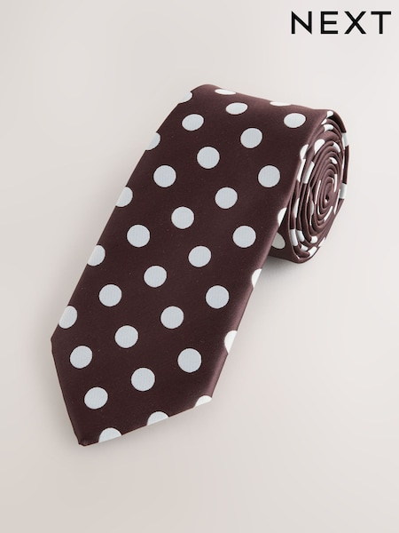 Chocolate Brown - Regular Polka Dot Design Tie