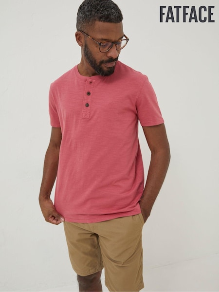 FatFace Pink Henley T-Shirt (D61000) | €17.50