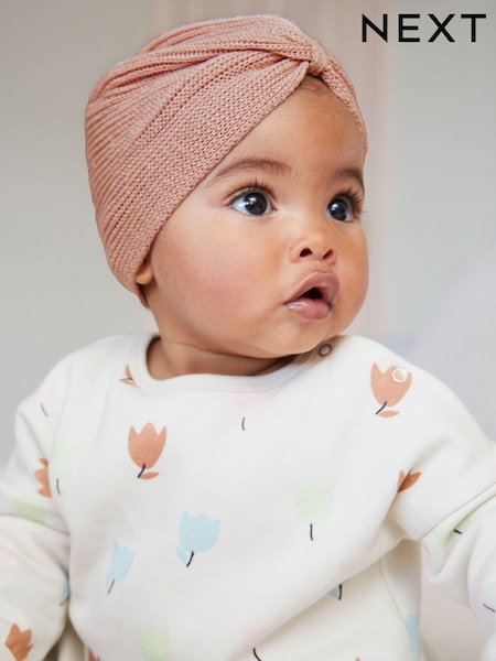 Rust Brown Baby Knitted Turban Hat (0mths-3yrs) (D61071) | €2