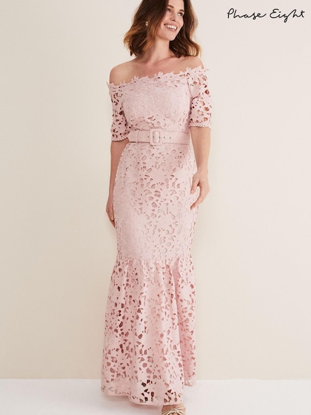 Phase Eight Pink Tallulla Lace Bardot Maxi Dress (D61089) | 174 €