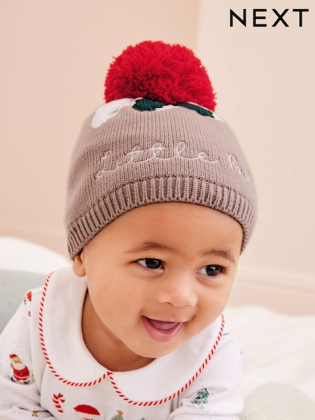 Бежево-коричневый - Knitted Little Pud Baby Hat (0mths-2yrs) (D61202) | €7