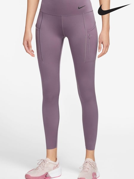 Nike Purple Premium Go Firm-Support Mid-Rise 7/8 Leggings with Pockets (D61342) | €29