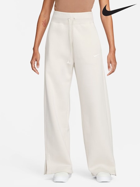 Nike Ivory Phoenix Fleece High Waisted Wide Leg Sweatpants (D61372) | LEI 229