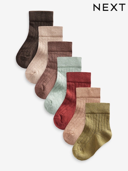 שילוב אטום - 7 Pack Baby Socks (0mths-2yrs) (D61763) | ‏34‏₪