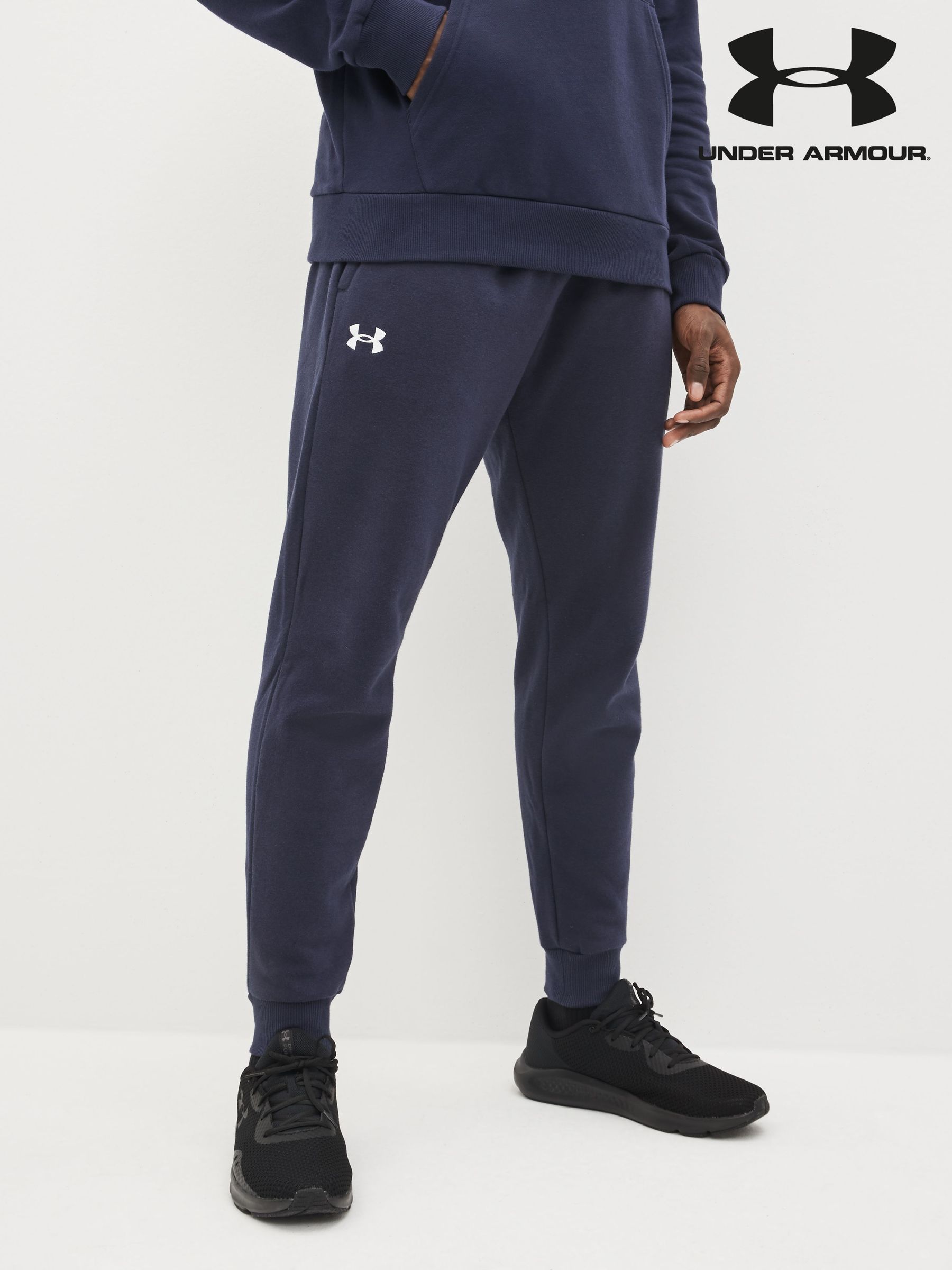 Navy blue under armour sweatpants clearance