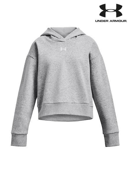 Grau - Under Armour Rival Kurzes Fleece-Kapuzensweatshirt (D62452) | 17 €