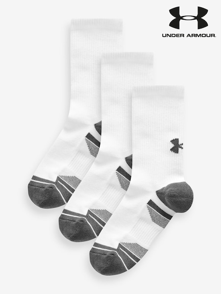 Valkoinen - Under Armour Performance Tech Crew Socks 3 Pack (D62587) | €19