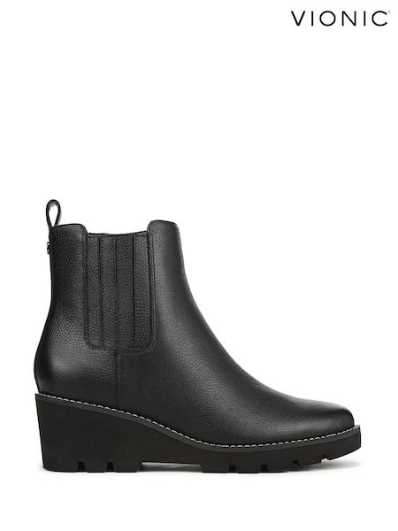 Black - Vionic Aria 2.0 Wide Fit Arch Support Ankle Boots