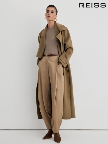 Taupefarben - Atelier Satin Barrel-leg Trousers