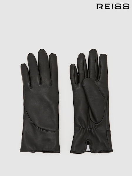 Svart - Reiss Georgia Leather Gloves