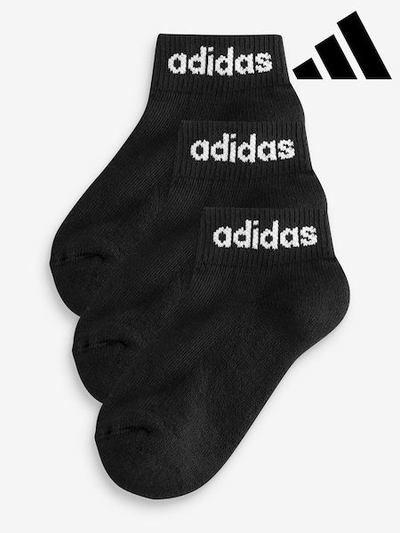 adidas Black Linear Ankle Cushioned Socks 3 Pack (D63433) | €11
