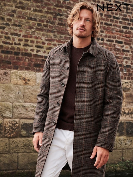Brown Signature Italian Fabric Car Coat (D63534) | €74