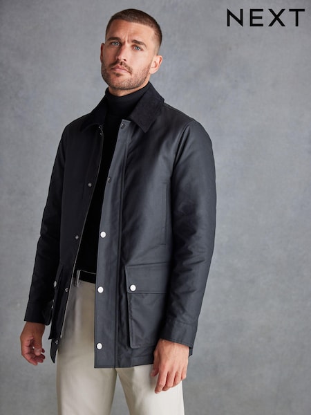 Black Signature British Waxed Cotton Jacket (D63535) | €69