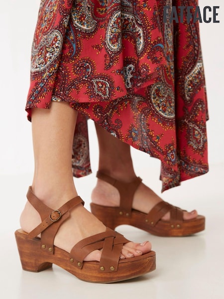 FatFace Brown Leather Sandals (D63770) | €17