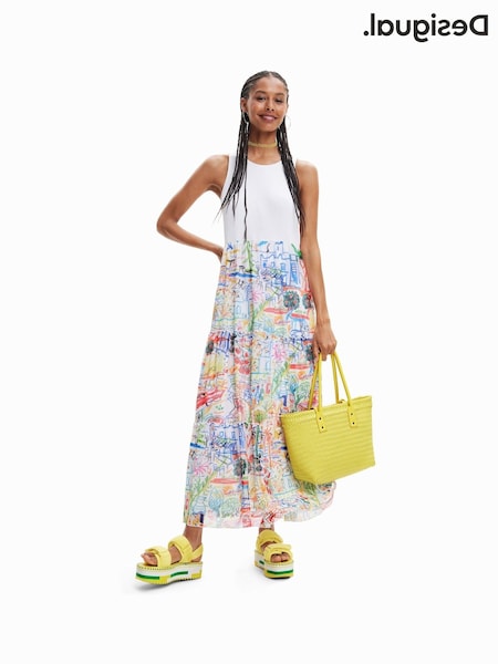 Desigual White Printed Maxi Dress (D63987) | €91