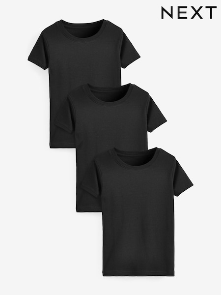 Negro - 100% Cotton Short Sleeve Vests 3 Pack (1.5-16yrs) (D64208) | 14 € - 19 €