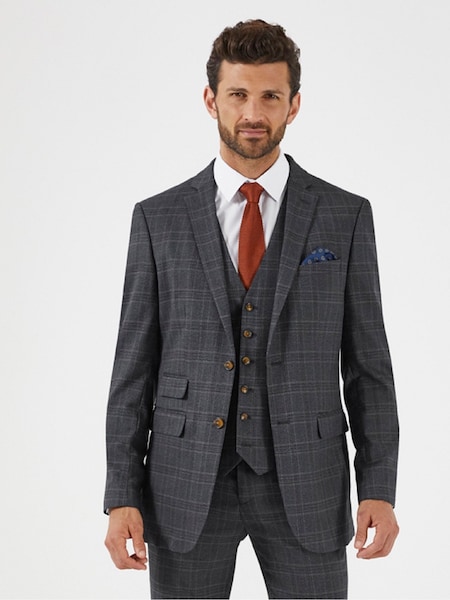 Skopes Stanley Grey Check Tailored Sustainable Suit Jacket (D64314) | €28