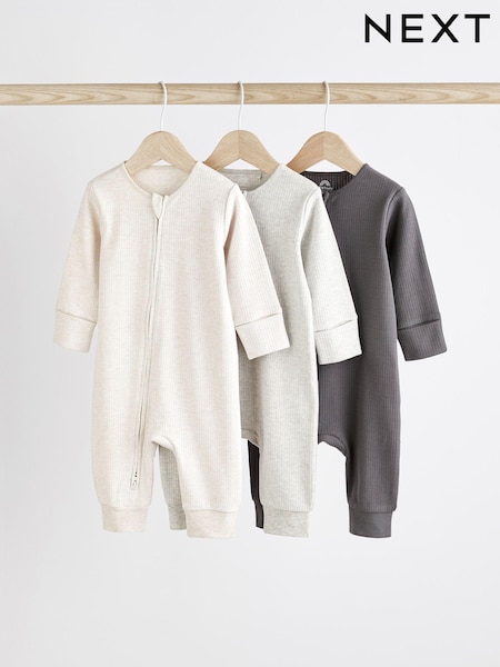 Neutro - Baby Footless 2 Way Zip 100% Cotton Sleepsuits 3 Pack (0mths-3yrs) (D64603) | 22 € - 25 €