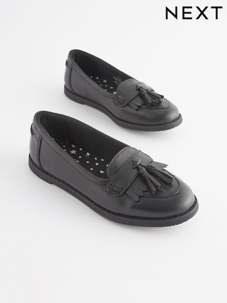 Mattschwarz - School Leather Tassel Loafers (D64991) | 9 € - 11 €
