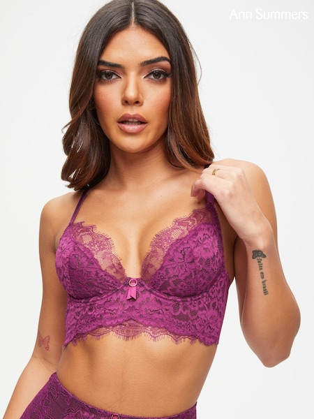 Ann Summers Purple The Beloved Lace Non Pad Plunge Bra (D65013) | €10