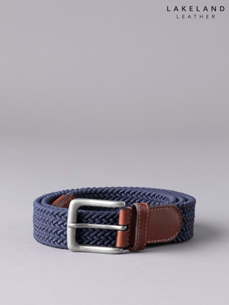 Lakeland Leather Navy Greythwaite Braided Belt (D65076) | ₪176