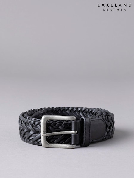 Lakeland Leather Black Howbeck Leather Braided Belt (D65078) | ₪201