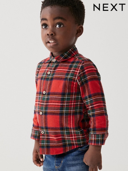 Red Long Sleeve Check Shirt (3mths-7yrs) (D65101) | €7 - €9