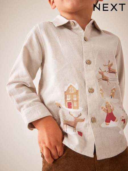 Brown Christmas Shirt (3mths-7yrs) (D65102) | €7 - €8