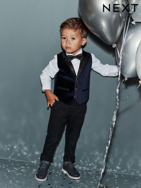 Blue Velvet Waistcoat Set (3mths-7yrs) (D65125) | € 31 - € 35
