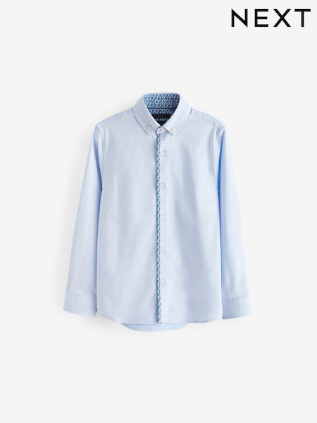 Blue Long Sleeve Smart Shirt With Trim (3-16yrs) (D65615) | € 5 - € 7