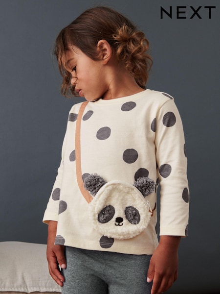 Črno-bela s pando - Long Sleeve Bag T-Shirt (3mths-7yrs) (D65769) | € 8 - € 10