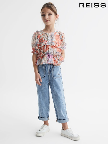 Reiss Pink Print Hester 9-12 yrs Floral Print Blouse (D65808) | ₪321
