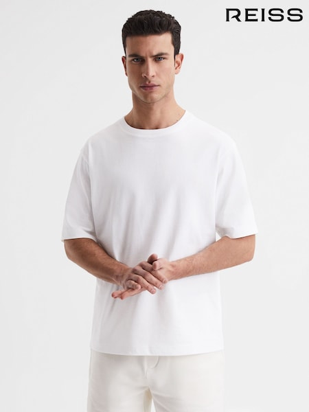 Reiss White Tate Oversized Garment Dye T-Shirt (D65819) | €73