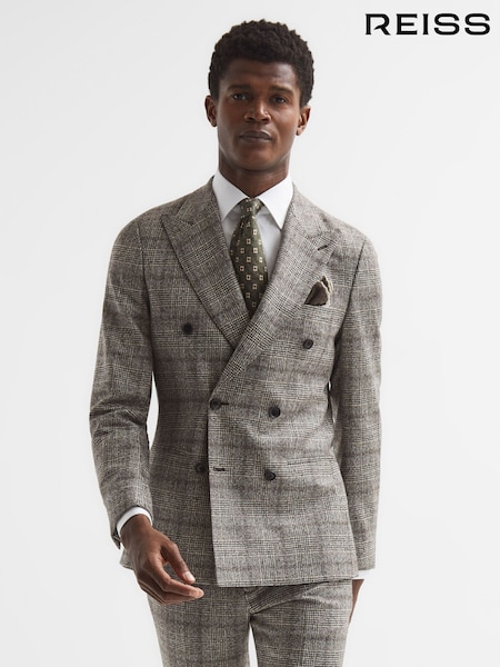 Reiss Alfredo Slim Fit Double Breasted Prince Of Wales Check Blazer (D65852) | 570 €