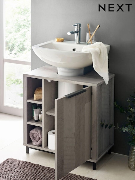 Grey Bronx Free Standing Under Sink Storage Unit (D65922) | €179