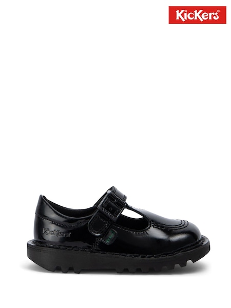 Kickers Black Patent Infant Leather T-Bar Shoes (D65955) | €66