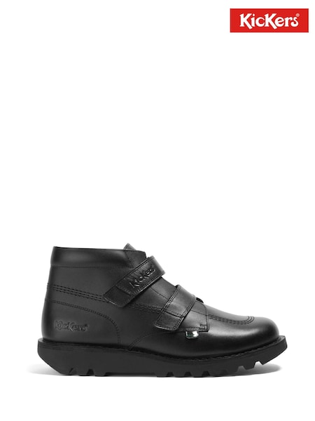 Kickers Black Youth Hi Velcro Leather Boots (D65959) | €41.50