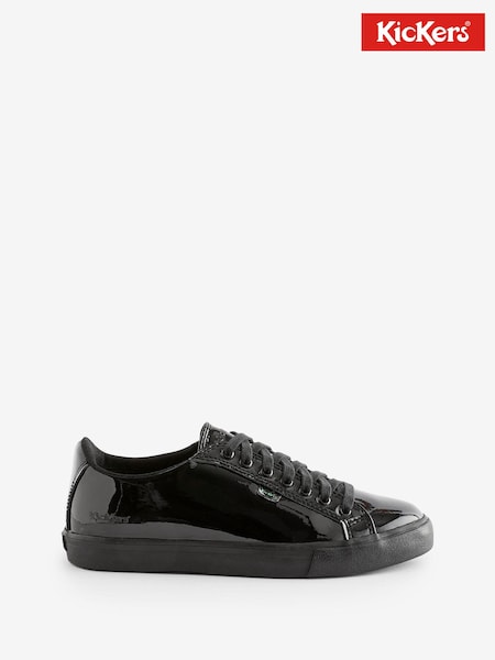 Kickers Black Womens Vegan Tovni Patent Lacer Trainers (D65970) | AED186