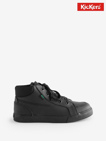 Kickers Black Youth Tovni Hi Double Tongue Leather Trainers (D65978) | €53