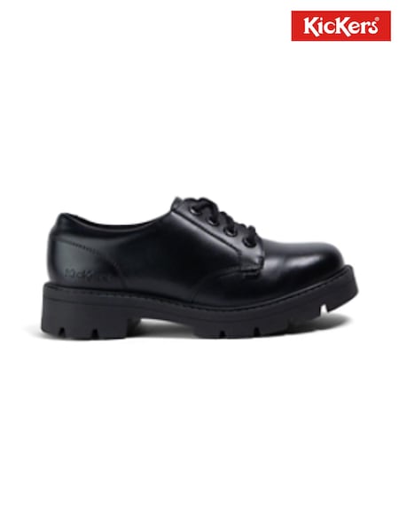 Kickers Black Womens Kori Leather Lace Shoes (D65980) | €114