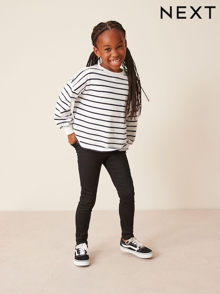 Black Long Length Stretch Jeggings (3-16yrs) (D66011) | €14 - €20