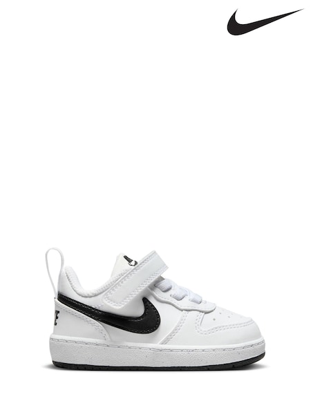 Biało-czarny - Nike Infant Court Borough Low Recraft Trainers (D66630) | 220 zł