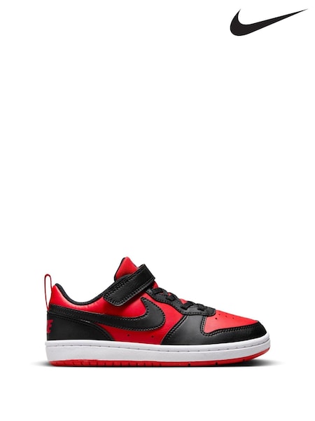 Czerwony/czarny - Nike Junior Court Borough Low Recraft Trainers (D66633) | 240 zł
