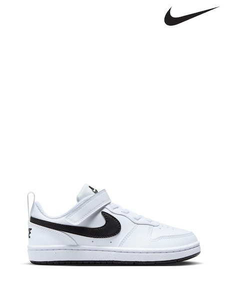 לבן/שחור - Nike Junior Court Borough Low Recraft Trainers (D66636) | ‏191‏₪