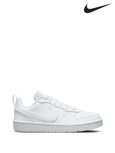 Nike White Youth Court Borough Low Recraft Trainers (D66640) | €63